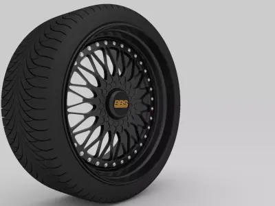 BBS Super RS rim With Tire Free 3D model