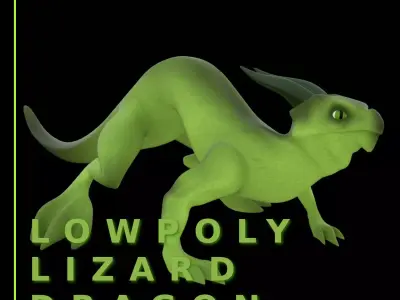 Lizard Dragon SMALL Low-poly 3D model