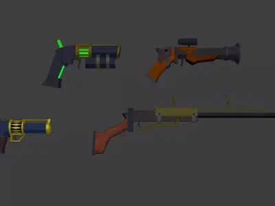 Stylized Weapons pack Low-poly 3D model