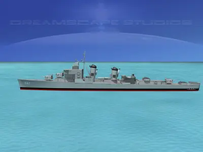Sumner Class Destroyer DD747 USS Samuel Moore 3D model