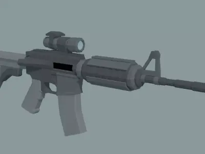 LowPoly M4A1 ACOG scope Low-poly 3D model