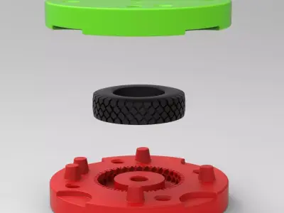 Mold for diecast military truck tire 10 Scale 1 to 25 3D print model