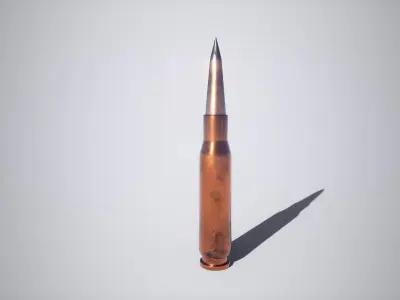 50Cal BMG Round - Ammo - Bullet Free low-poly 3D model