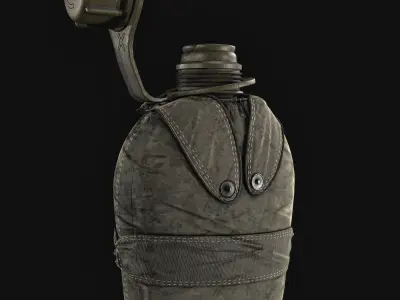 Army Water Bottle Low-poly 3D model