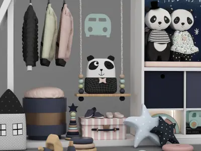 toys and furniture set  Low-poly 3D model