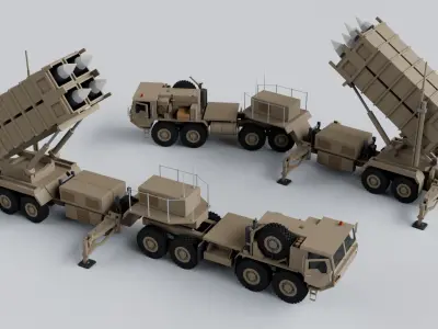 12 Military Vehicles Pack Collection - Game Ready Low-poly 3D model