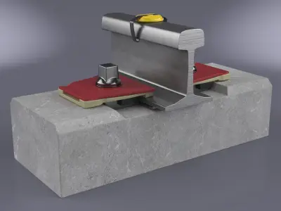 Rail Signal Firecracker Installed in Track 3D model