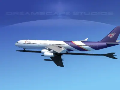 Airbus A340-600 Thai 3D model