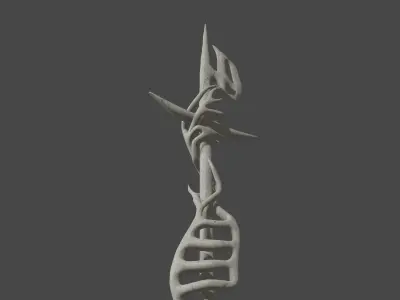 Bone Halberd Free low-poly 3D model