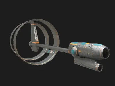 Spaceship PBR game ready star trek device Low-poly 3D model