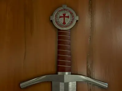 Accolade Sword of the Knights Templar Low-poly 3D model