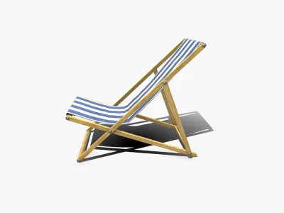 Deck Chair Low-poly PBR Free low-poly 3D model