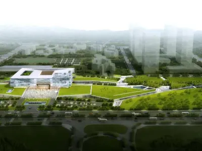 SU model of the Civic Center commercial office building 3D model