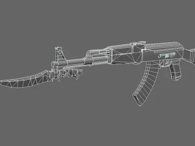 Ak47 VINTAGE Low-poly 3D model