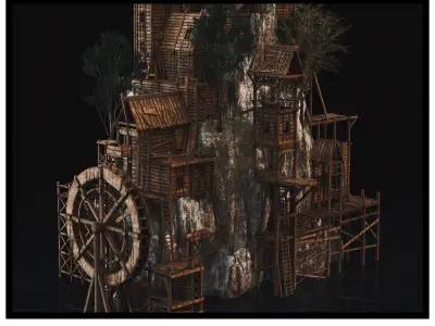 Village 3D Model Low-poly 3D model