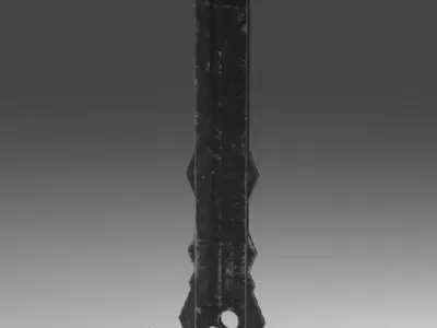 Sword-mace sword with blood Free low-poly 3D model