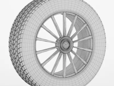 Car-wheel car tire 3D model