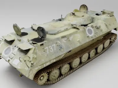 russian MT-LB destroyed by Ukrainian army 3D model