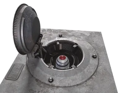 Missile Silo With Ballistic Missile Low-poly 3D model