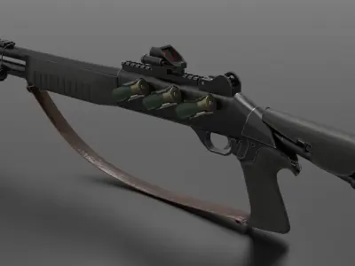 Shotgun m4 Fps - Tps Low-poly 3D model