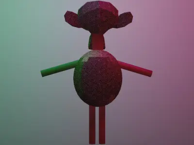 Monkey Man Low-poly 3D model