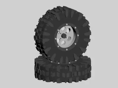 tires and rims Free low-poly 3D model
