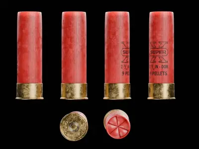 Shotgun Cartridge Box Free 3D model