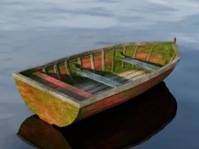 Old Boat Low-poly 3D model