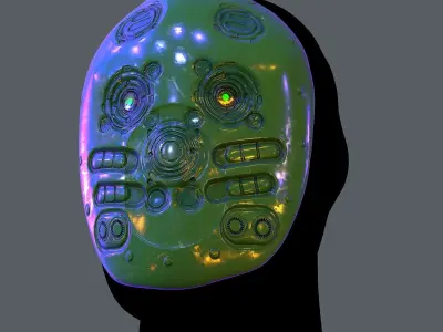 Gas mask helmet scifi Low-poly character art game space   Low-poly 3D model