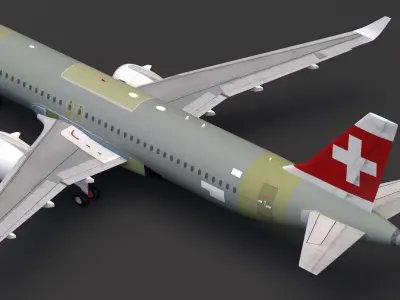 Swiss Air A320 Unpainted 3D model