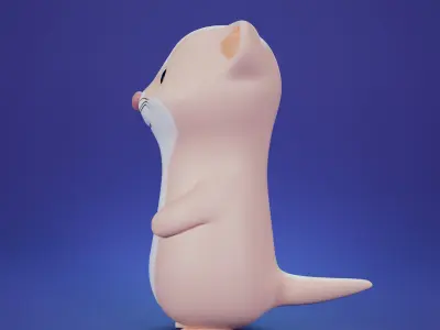 ferret cute animal 3D model
