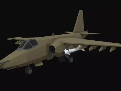 SU-25 Low Poly Low-poly 3D model