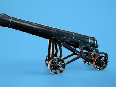 24lb Bromfield Cannon Low-poly 3D model