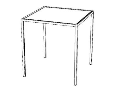 Aluminum Square Dining Table Free 3D model