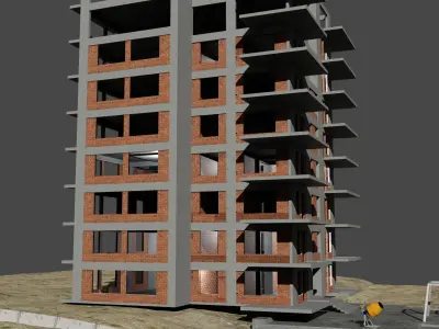 CONCRETE APARTMENT RESIDENTIAL Free 3D model