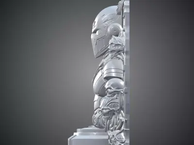 Cyber Ninja Skull Warrior Bust 3D Print Statue PM-406 3D print model