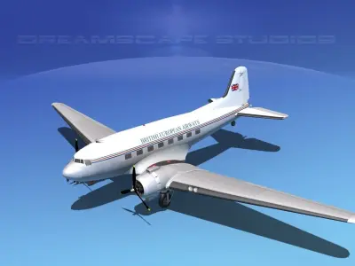 Douglas DC-3 British European 3D model