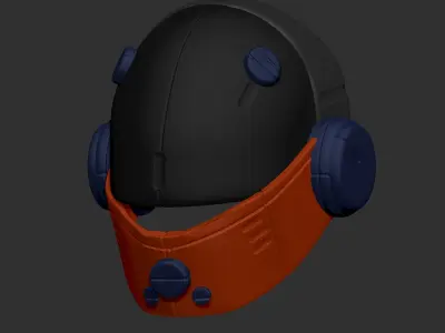High quality scifi helmet high poly sculpt 3d printable 3D model 2