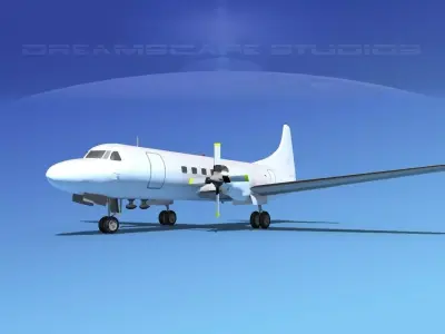 Convair CV-580 Unmarked 1 3D model