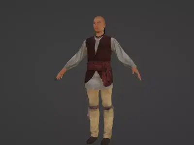 Native American Man Low-poly 3D model