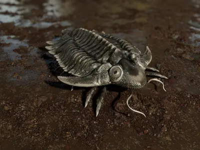 Trilobite 01 - Metopolichas Low-poly 3D model