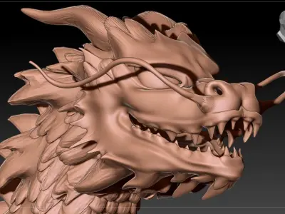 Japanese Dragon Low-poly 3D model