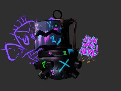 Arcane League of Legends JINX Granade Low-Poly Free low-poly 3D model