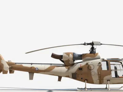 Sud-Aviation Gazelle Sandy Low-poly 3D model