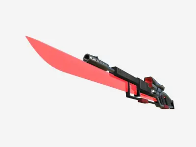 SciFi Sniper Gunblade A04 Red Metal - Fiction Weaponry Low-poly 3D model