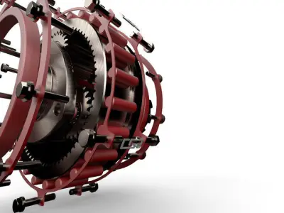 Planetary gearbox scifi gear 3D model