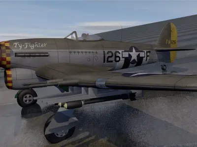 Hawker Typhoon Mk-1B Late - USAF 3D model