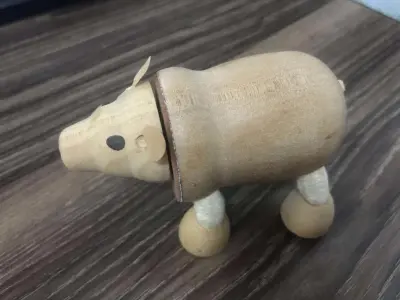 my son toy wooden bear Low-poly 3D model