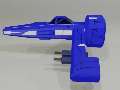 Spaceship Fighter - Hunter - Nave Espacial Low-poly 3D model