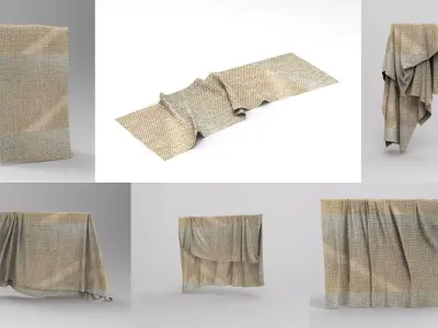 Set 6 in 1 Cloth 2 Low-poly 3D model